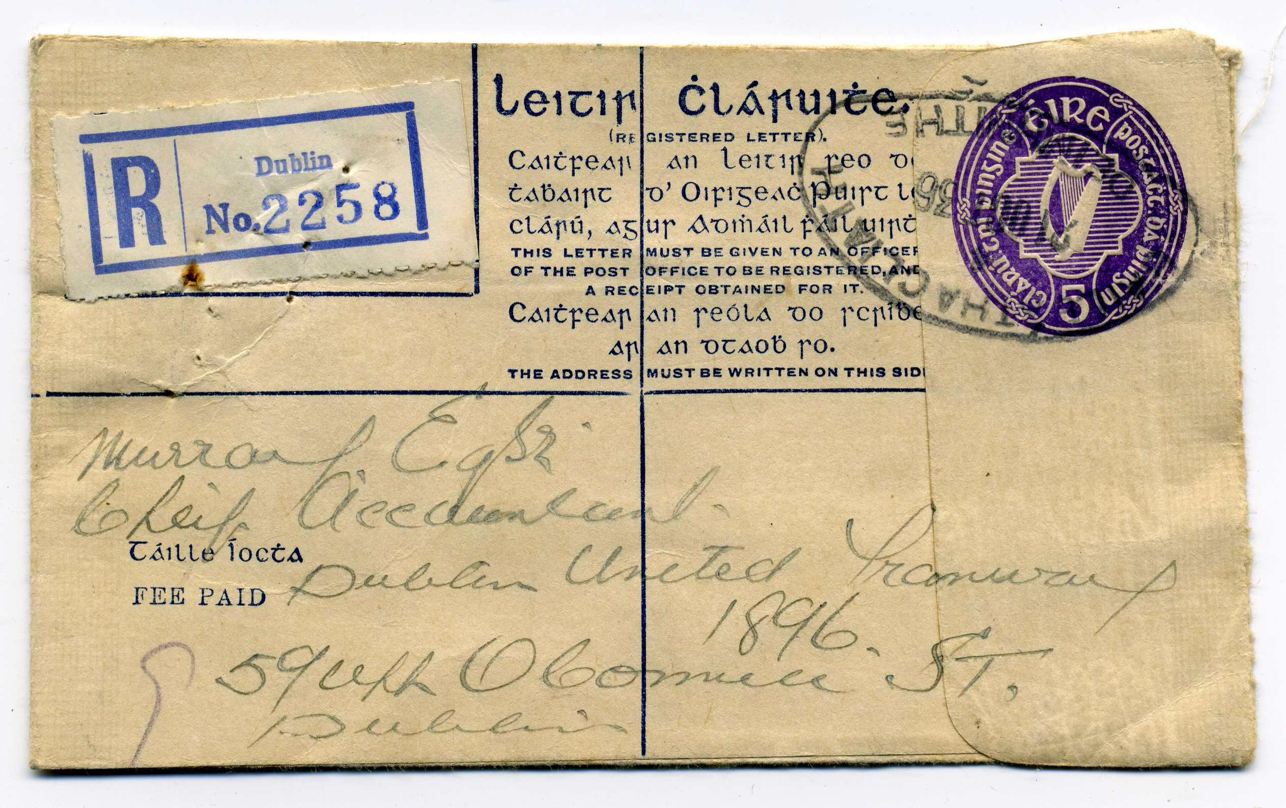 Irish Stamps from Raven StampsRegistered Envelopes Sizes F and G